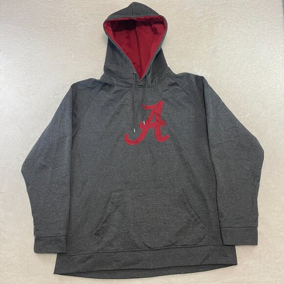 Men's Colosseum Heather Gray Alabama Crimson Tide Embroidered Pullover Hoodie - Picture 1 of 10